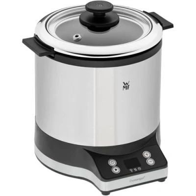 Obrázek WMF Kuchyňský mini rýžovar 220 W, s boxem na oběd To go, damfgarer, prostorově úsporný, vnitřní hrnec víkem Go 1 l, cromargan matný