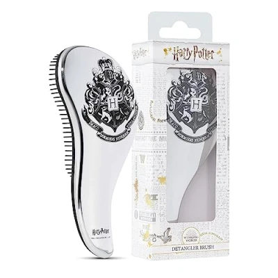 Obrázek Harry Potter Kartáč na vlasy Detangling k rozčesávání, nápad dárek pro dámy a dívky, oficiální příslušenství (stříbrný)