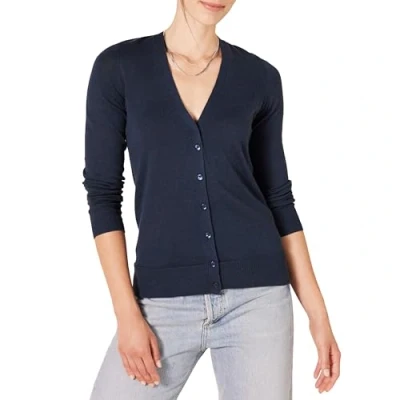 Obrázek Amazon Essentials Damen Leichter Cardigan mit V Ausschnitt (in Übergröße erhältlich), Marineblau, XXL