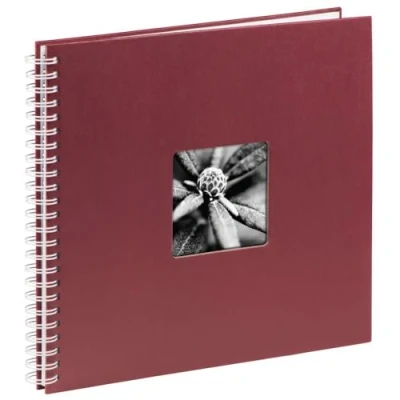 Obrázek Hama Fotoalbum Jumbo 36 x 32 cm (spirálové album s 50 bílými stranami, fotokniha listy pergamenu, k nalepení a vlastní tvorbě), bordó