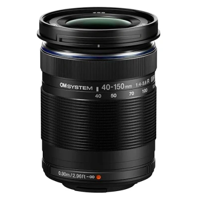 Obrázek OM SYSTEM M. Zuiko Digital ED 40 150mm F4‑5. 6 Objektiv, Telezoom, vhodný pro všechny fotoaparáty MFT (modely Olympus D &amp; Pen, série Panasonic G), černý