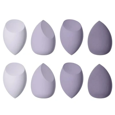 Obrázek houba na Make up, 8 kusů houbičky Up Beauty Blender podklady, pudrové tekutiny, atd., obličej se dodává ve 3 tvarech (fialová)