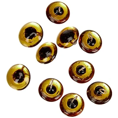 Obrázek Rayher Hobby 8904305 sklo zvířecí oči K Našití, průměr 12 mm, sáček SB 10 kusů, hnědá
