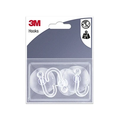 Obrázek 3M Pack 3 Haken Saugnapf, Composite, transparent, 0.1 x 0.13 0.15999999999999998 cm