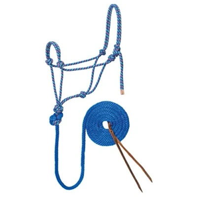 Obrázek Weaver Leather Ohlávka a vodítko, pletený, diamant, modrá/oranžová/limetková, 3 m