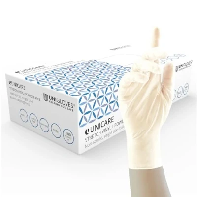 Obrázek Unigloves UCSV1204 Weiche Handschuhe aus Vinyl, puderfrei, Größe L, 100 Stück