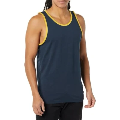 Obrázek Amazon Essentials Herren Tanktop, Schmale Passform, Marineblau/Gelb, XS