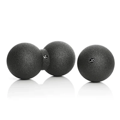 Obrázek BODYMATE SADA z velkého míče fascie (průměr 12 cm) a DUO (12 x 24 černý, samomasážní míč pro fasciální trénink