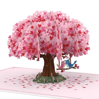 Obrázek papercrush® Pop Up přání z lásky &quot;Strom srdce s hrdličkou&quot; 3D narozeninové pro ženy a muže, romantické blahopřání k výročí, výročí svatby Valentýnu, Miluji Tě