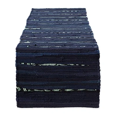 Obrázek DII Everyday Chindi Stoff Tischläufer, maschinenwaschbar, 35,6 x 183,9 cm, nautisches Blau
