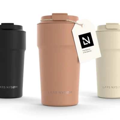 Obrázek LARS NYSØM termohrnek na kávu to go od Thermo, 500 ml, cestovní hrnek, 0,5 litru, s izolací, zabezpečený proti vytečení, z ušlechtilé oceli, a čaj cestách hrnek (růže,
