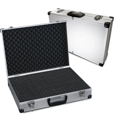 Obrázek PeakTech 7270, Flightcase s polstrovanou pěnovou hmotou, uzamykatelný úložný kufr, přenosný hliníkový box ochrannou univerzální extra velký (500 x 350 120 mm)