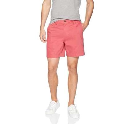 Obrázek Amazon Essentials Herren Klassisch geschnittene Chinoshorts 18 cm, Himbeerrot, 33W