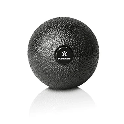 Obrázek BODYMATE Průměr fasciálního míče 8 cm černý, míček na automasáž malý, fasciální trénink, masážní míč, masáž chodidel
