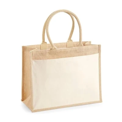 Obrázek Westford Mill W427 Cotton Pocket Jte Shopper jednotná velikost, Přírodní