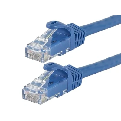 Obrázek Monoprice Flexboot 109793 ethernetový patch kabel (Cat6, síťový internetový kabel, RJ45, strangovaný, 550 MHz, UTP, čistě holý měděný drát, 24 AWG, 15,2 m), modrý