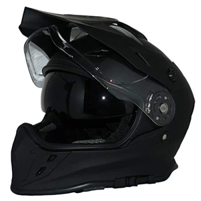 Obrázek protectWEAR Crossová helma Enduro na motocykl s integrovanou sluneční clonou a hledím V331 SM M, černá