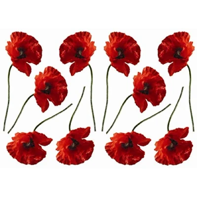 Obrázek Plage Handyaufkleber Mohnblumen, Vinyl, Rot, 21 x 3 29.6 cm