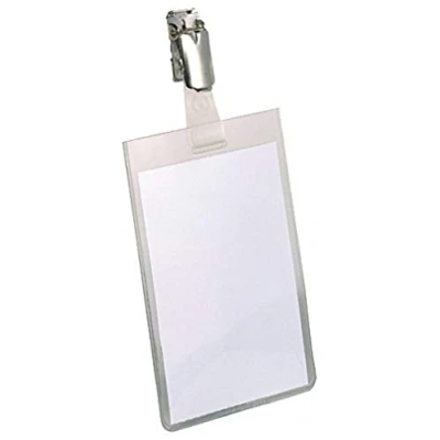 Obrázek Durable Jmenovka (s klipem, 90 x 60 mm, plast) balení po 25 kusech, transparentní, 800219