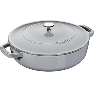 Obrázek STAUB Litinový pekáč, Chistera kapková struktura ve víku, kulatá 28 cm, 3,7 l, grafitově šedá