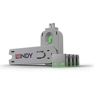 Obrázek LINDY 40451, zelená, balení 4 ks + klíč