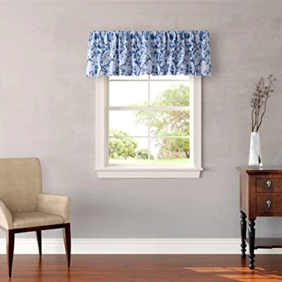 Obrázek Laura Ashley Home Volant aus Baumwolle, stilvolle und leichte Fensterbehandlung für Heimdekoration (Charlotte Blue, 218,4 x 38,1 cm)