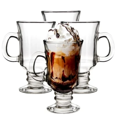 Obrázek Premier Housewares 1405262 Irish Coffee Glasses 4dílná sada, sklo, stříbro