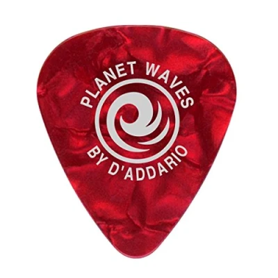 Obrázek D&#039;Addario Plektrum trsátko kytara Pearl Celluloid Guitar Picks Kytarové 1CRP4 10 Red, Medium kusů
