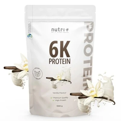 Obrázek Nutri + proteinový prášek vanilka 1 kg 80 % bílkovin koktejl bez laktózy cukru 1000 g vanilkový