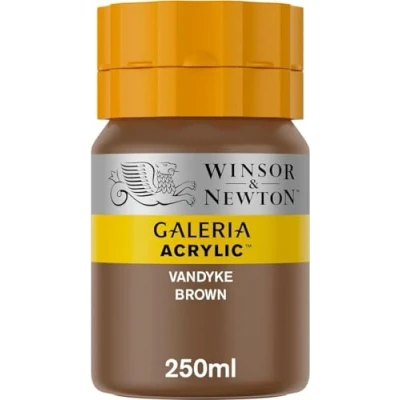 Obrázek Winsor &amp; Newton 2137676 Galeria akrylová barva, vysoká pigmentace, stálobarevná, máslová konzistence, 250 ml tuba Vandyke hnědá