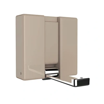 Obrázek WENKO Klapphaken Basic Alpha, klappbarer Wandhaken zum Anbohren, mit Abrutschsicherung, modernes Design, Kunststoffgehäuse und stabiler Metallhaken, 8 x 2,5 cm, Beige
