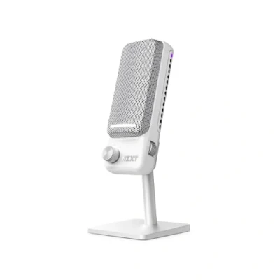 Obrázek NZXT Capsule Elite prémiový USB kondenzátorový mikrofon pro hry, streamování, podcasting a nahrávání zvuk ve studiové kvalitě design s více polohami software DTS RGB osvětlení bílý