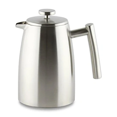 Obrázek Dvoustěnný kávovar Café Stål Belmont z kvalitní ušlechtilé oceli 18/10 6 mokktových šálků, 800 ml, satinovaný, pěchovadlo