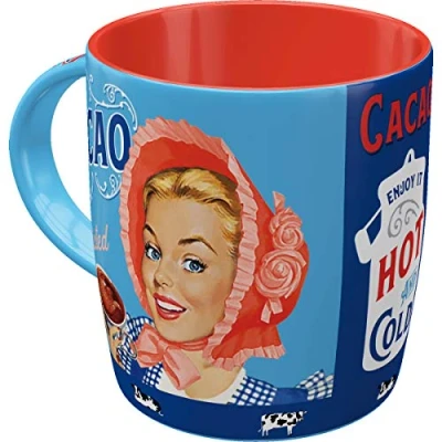 Obrázek Nostalgic Art Retro kakaový hrnec, 330 ml, Cacao Addicted nápad na dárek pro fanoušky kakaa, keramický hrnek kakao, vintage design s textem