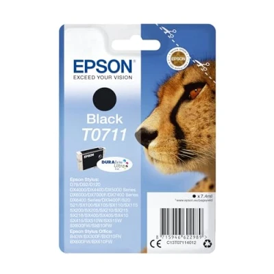 Obrázek Epson T0715 Tinte Gepard, odolný proti otěru a vodě (multibalení, 4barevný) (CYMK), černá