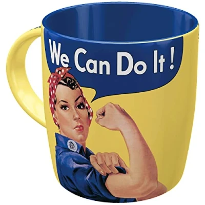 Obrázek Nostalgic Art Retro hrnek na kávu, 330 ml, We can do it nápad dárek pro silné ženy, keramický hrnek, vintage design