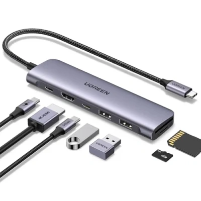 Obrázek UGREEN Revodok USB C hub 4K HDMI, PD100W, 2*USB A &amp; 5Gbps, SD/TF čtečka karet adaptér kompatibilní se sérií iPhone 16, MacBook, iPad, Surface Laptop, Galaxy S24, Steam Deck atd.