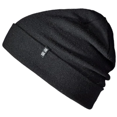 Obrázek Enter the Complex® merino čepice pánská Beanie dámská, 100% vlna, teplá a tenká, dvouvrstvá pletená čepice, černá