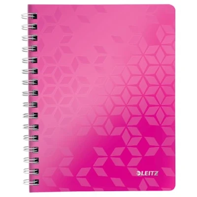 Obrázek Leitz 46410023 Kollegblock WOW, A5, PP, kostkovaný, bezdřevý, 80 listů, růžová metalíza