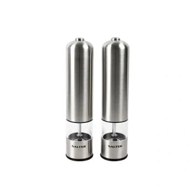 Obrázek Salter 7722 SSTURA Elektrische Salz und Pfeffermühlen BPA Frei Edelstah, einfaches Nachfüllen 60g Salz/30g pfeffer, einstellbare, LED Leuchtenfuß