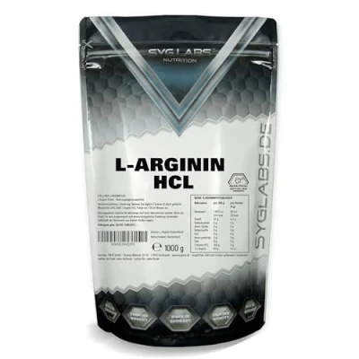 Obrázek L arginin HCL 1000 g prášek Premium hydrochlorid fermentací bez přísad veganský