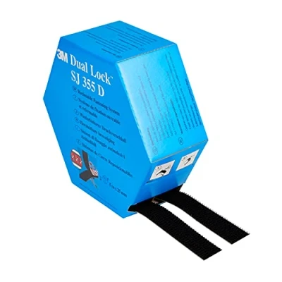 Obrázek 3M Dual Lock SJ355D, opakovaně použitelný upevňovací systém silné a použitelné spojení kovů, skla, akrylátu, polykarbonátu ABS 25 mm x 10 m, černý, tloušťka: 5,7 (balení 1 ks)