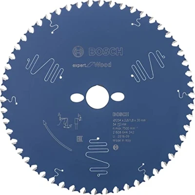 Obrázek Bosch Professional 2608644342 pilový kotouč Expert for Wood (na dřevo, 254 x 30 2,6 mm, zuby 54, příslušenství kotoučová pila), barva, velikost