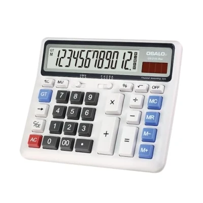 Obrázek stolní kalkulačka účetnictví extra velký LCD displej velká tlačítka kapesní 12místná elektronická solární (OS 2135)