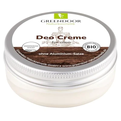 Obrázek GREENDOOR Silný pánský deodorant krém 50 ml po dobu 6 měsíců bez tělesného zápachu, přírodní deocreme mužská vůně, protipodpaží hliníku, bio deodorant, kosmetika veganská
