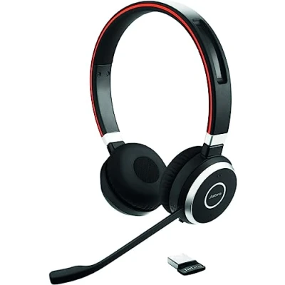 Obrázek Jabra Bezdrátová stereo sluchátka Evolve 65 SE Bluetooth s mikrofonem potlačením hluku, baterií dlouhou životností a duální konektivitou certifikováno pro MS Teams černá,