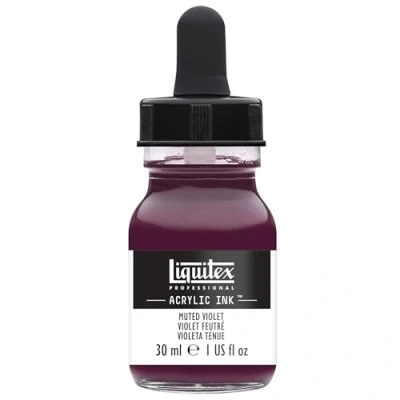 Obrázek Liquitex 4260502 tekuté profesionální akrylové barvy inkoust, tuba, 30 ml, vysoce pigmentovaná airbrush barva, tlumená fialová