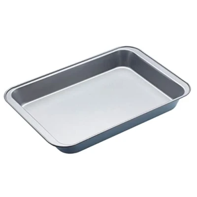 Obrázek KC BLUE 1 x velká nepřilnavá forma / plechový koláč, hliník, stříbro, 37,5 25 4,5 cm