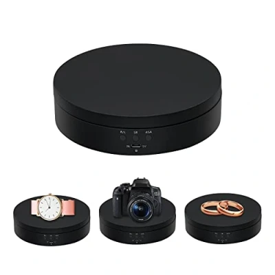 Obrázek Mcbazel Drehteller Elektrisch 360 Grad Elektrischer 13.8cm Motorisierter Drehständer Display Tisch zur Präsentation von Schmuck, Uhren, digitalen Produkten（Schwarz）