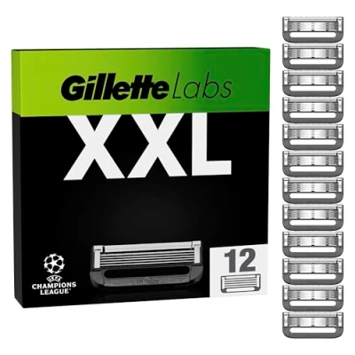 Obrázek Břity Gillette Labs, 12 náhradních čepelí, pro holicí strojky Labs muže s čisticím prvkem a Heated Razor